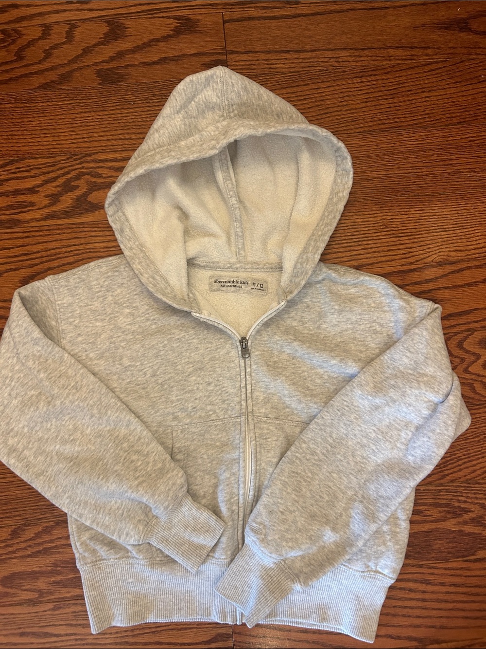 abercrombie kids Heather Gray Full-Zip Hooded Sweatshirt